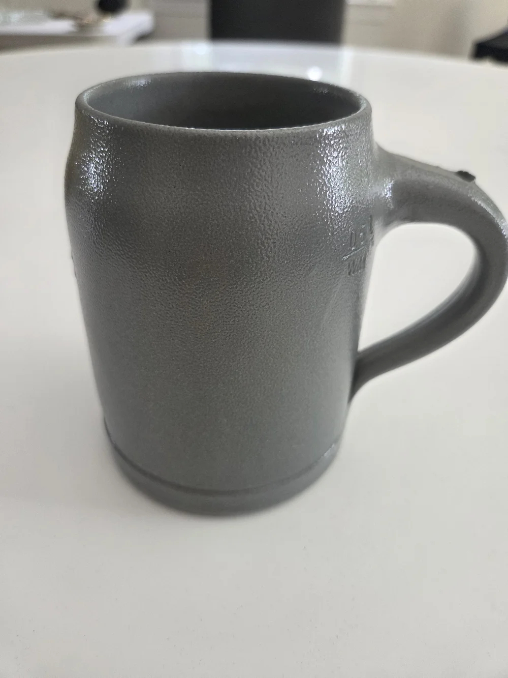 HB Embossed Stoneware Stein in Gray with Blue Accents
